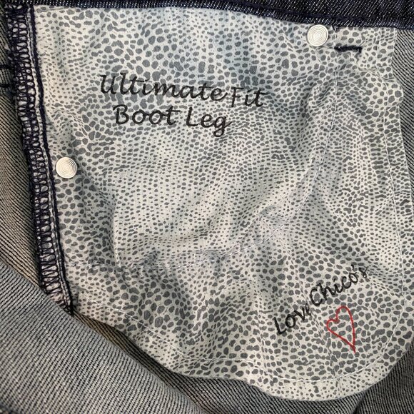 Chico's Platnum Jeans Ultimate Fit Boot Leg Blue Jeans Size 2.5 Reg - Picture 6 of 11